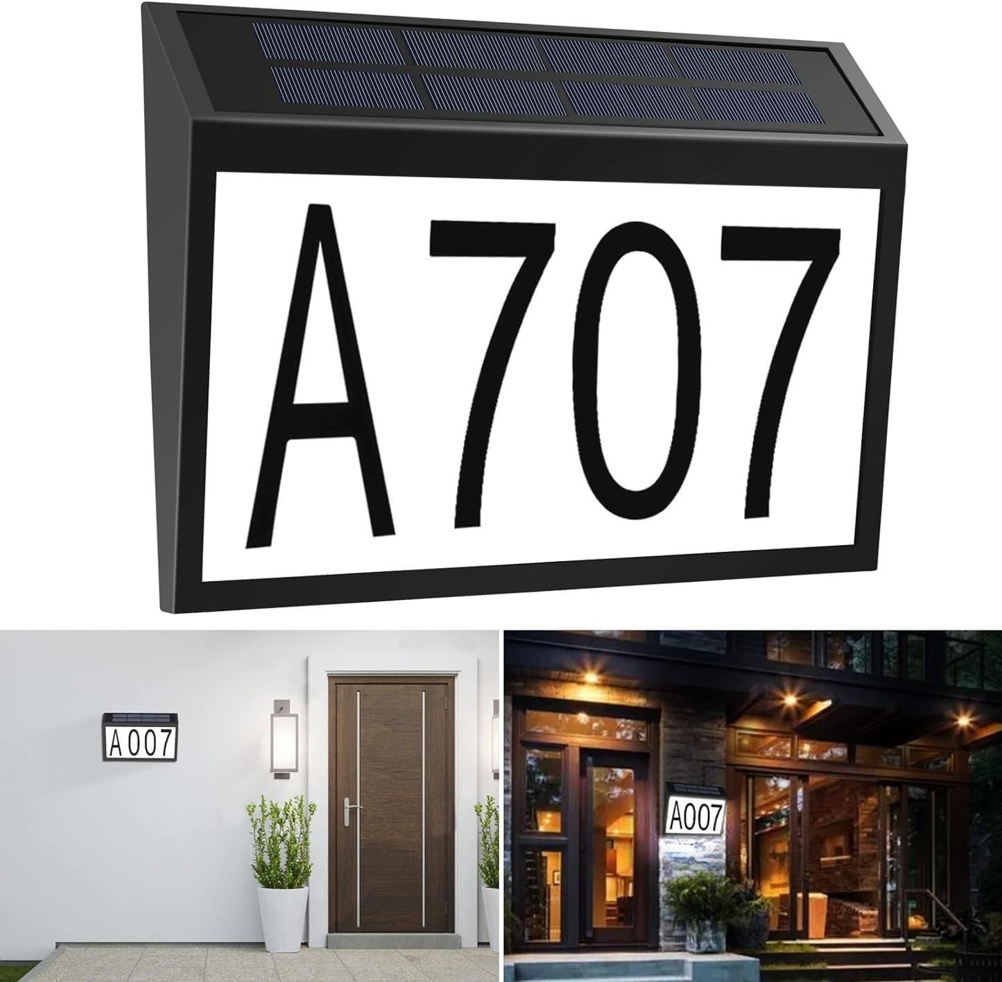 Solar Address Number Light with Auto On/Off