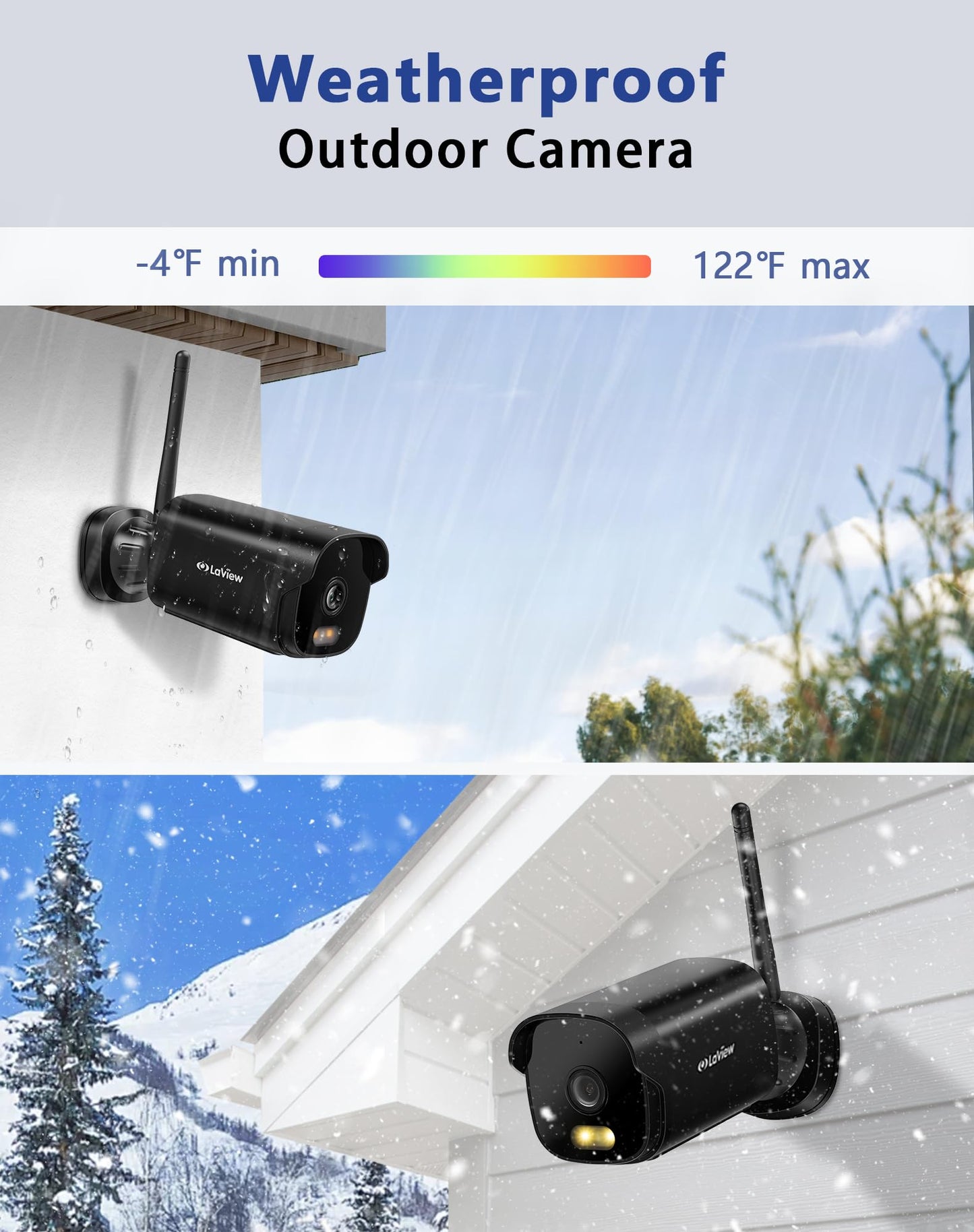 LaView 3K Outdoor Security Cameras with AI Detection