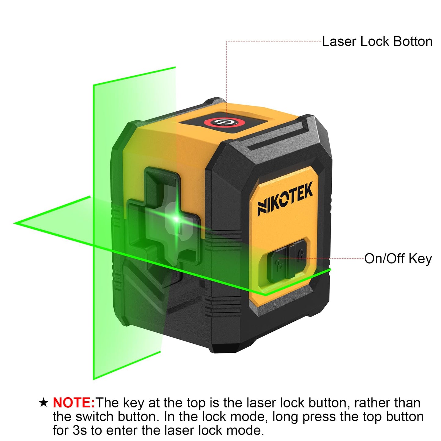 Nikotek Laser Level Self-Leveling Green Beam Horizontal and Vertical Cross-Line Laser for Home Decoration Carrying Pouch, Battery Included