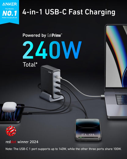 240W Anker USB C 4-Port Fast Charger