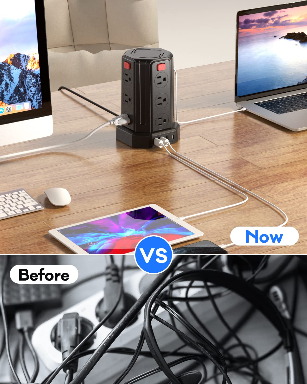 Surge Protector Power Strip with USB Charging