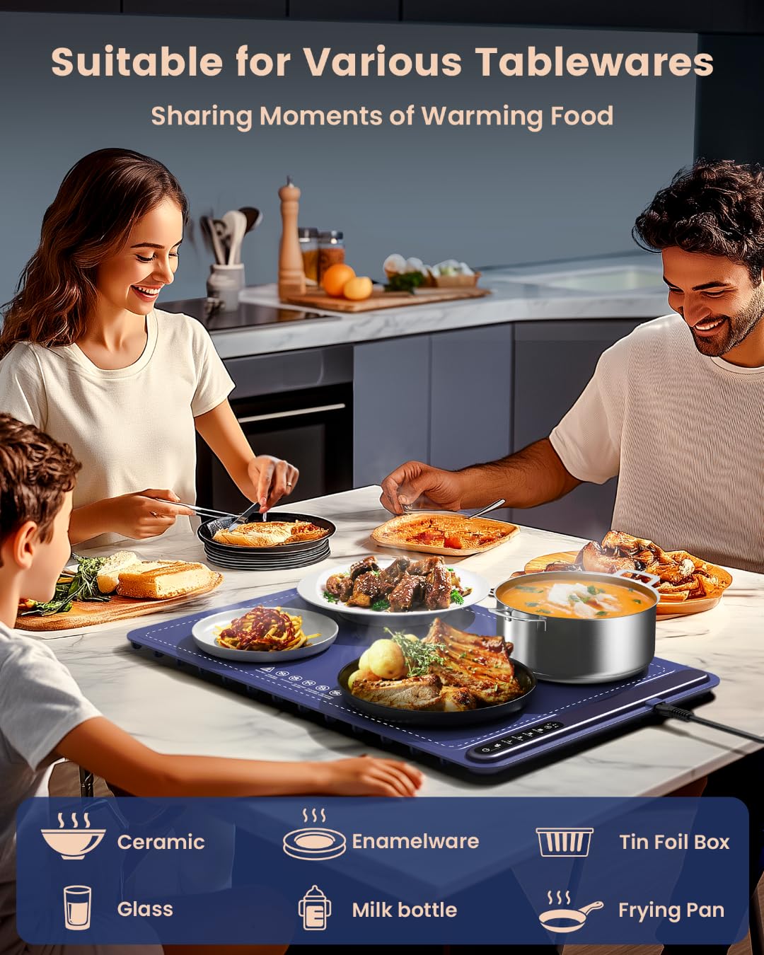 Electric Food Warming Mat with Temperature Control