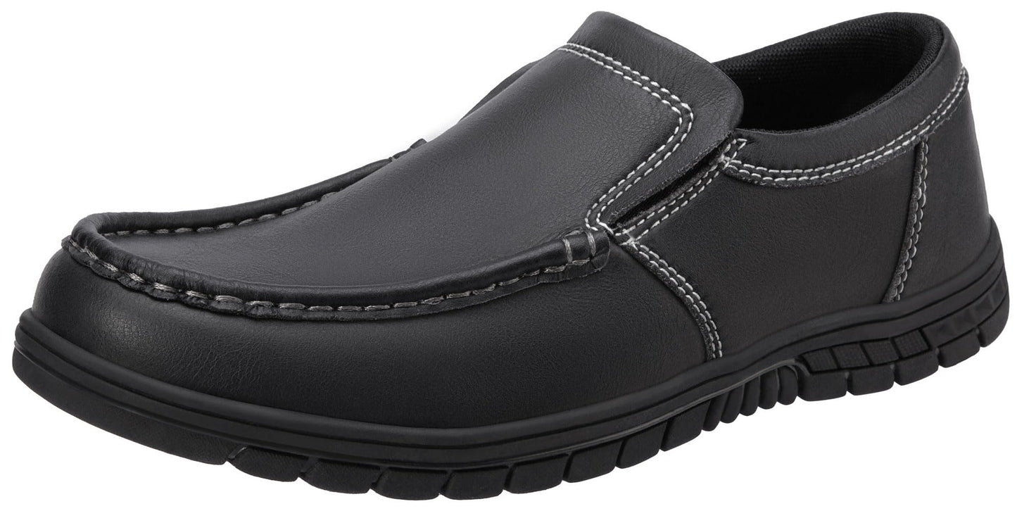 CAMEL CROWN Mens Slip On Loafers Comfortabl Walking Shoes Casual Moc Toe Lightweight Loafer Lace Up Office Dress Shoes Black 10