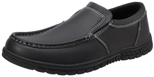 CAMEL CROWN Mens Slip On Loafers Comfortabl Walking Shoes Casual Moc Toe Lightweight Loafer Lace Up Office Dress Shoes Black 10