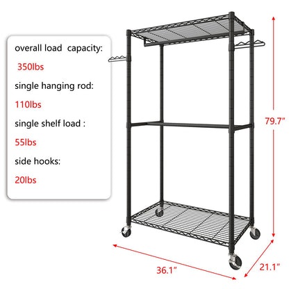 Wiracks Heavy Duty Double Hanging Clothes Rack