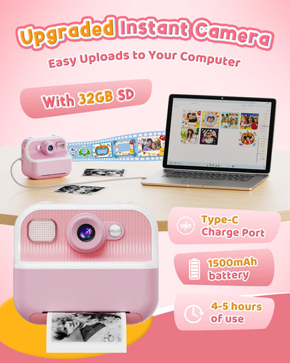 Kids Dual Lens Instant Camera for Ages 3-12