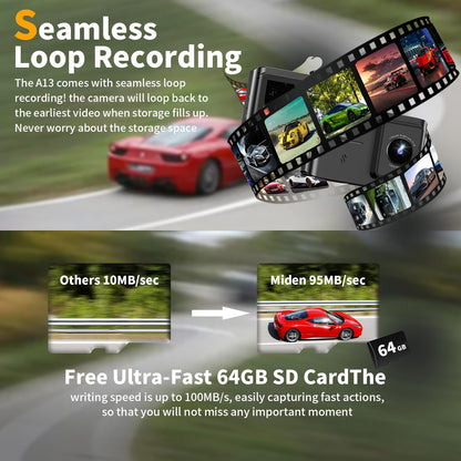 4K Dual Channel Dash Cam with WiFi & Night Vision