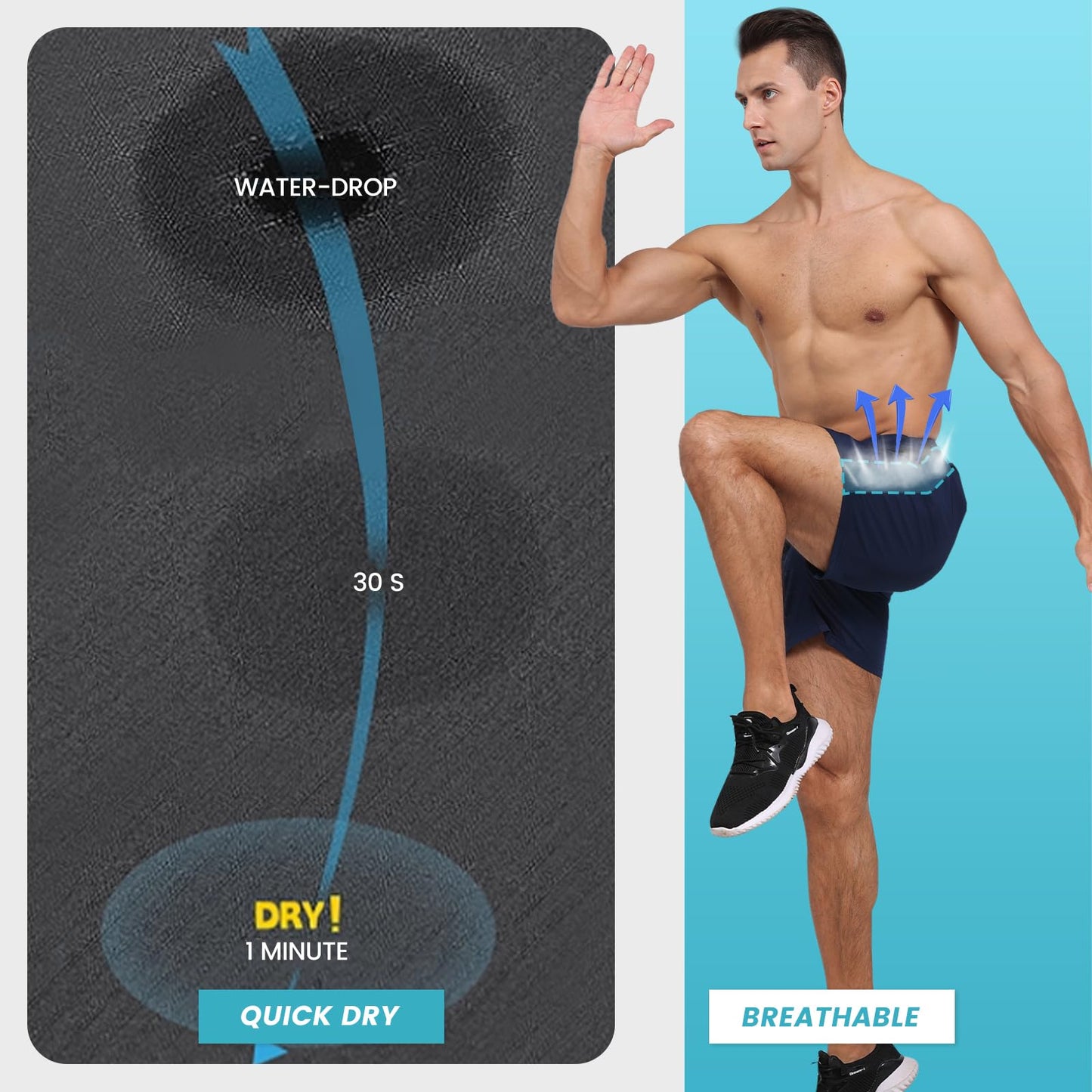 2-Pack Men's Quick Dry Gym Shorts