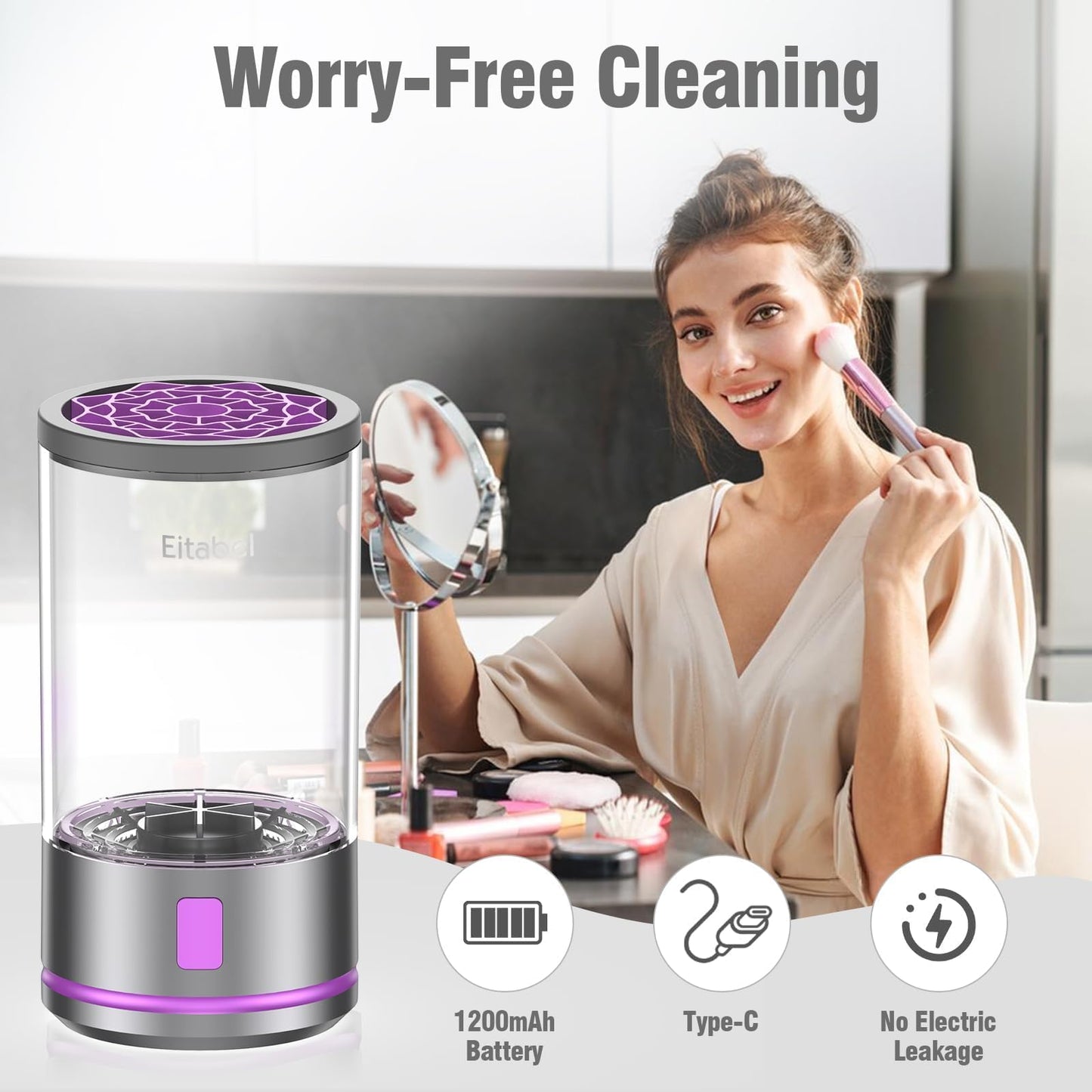 Electric Makeup Brush Cleaner Machine by EITABEL