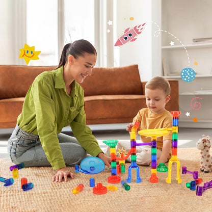 VEVOR 150-Piece Marble Run Set with Glow Marbles