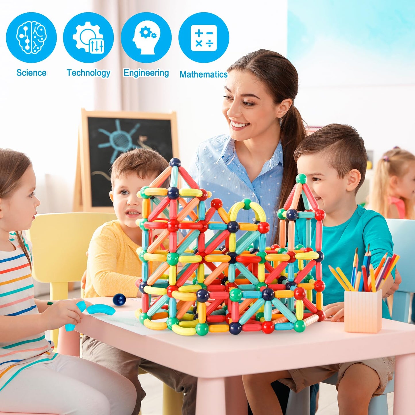 Magnetic Building Blocks STEM Toy for Kids