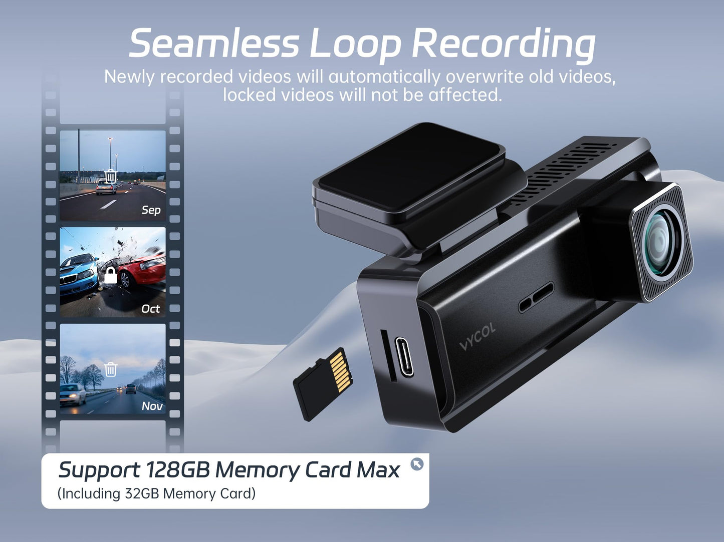 2.5K Dash Cam with Night Vision and WiFi