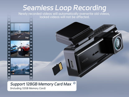 2.5K Dash Cam with Night Vision and WiFi