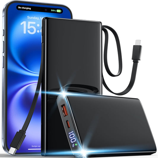 10000mAh Fast Charging Power Bank with Cables