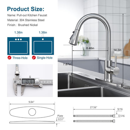 Matte Black Kitchen Faucet with Pull Down Sprayer