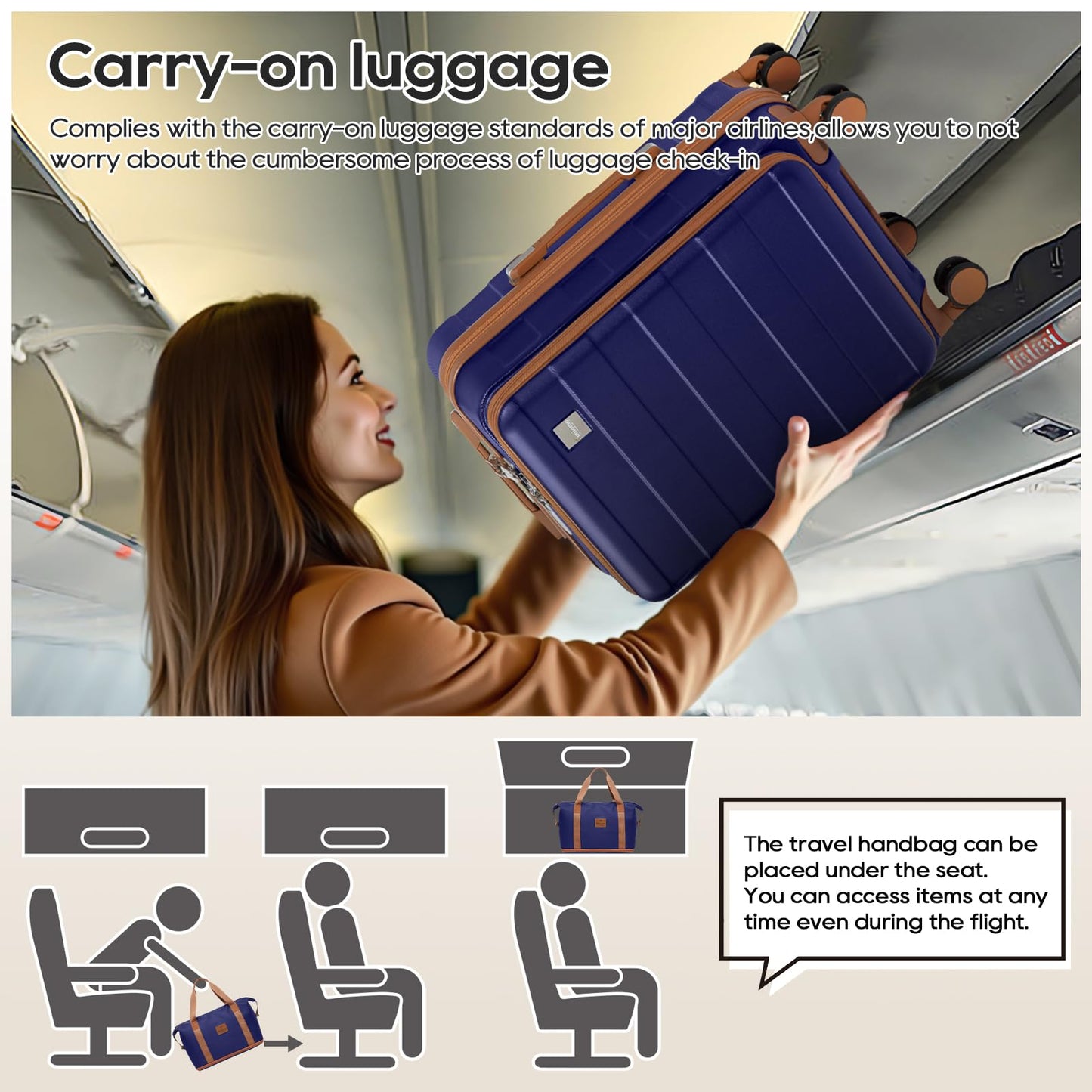 imiomo 20 Inch Hard Shell Carry On Luggage