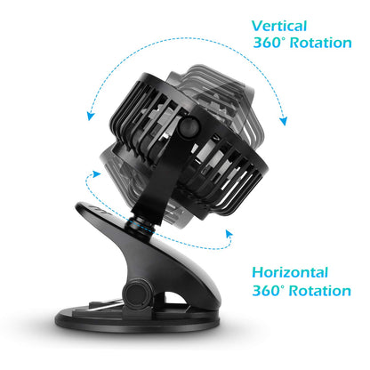 SkyGenius Rechargeable Clip-On Stroller Fan