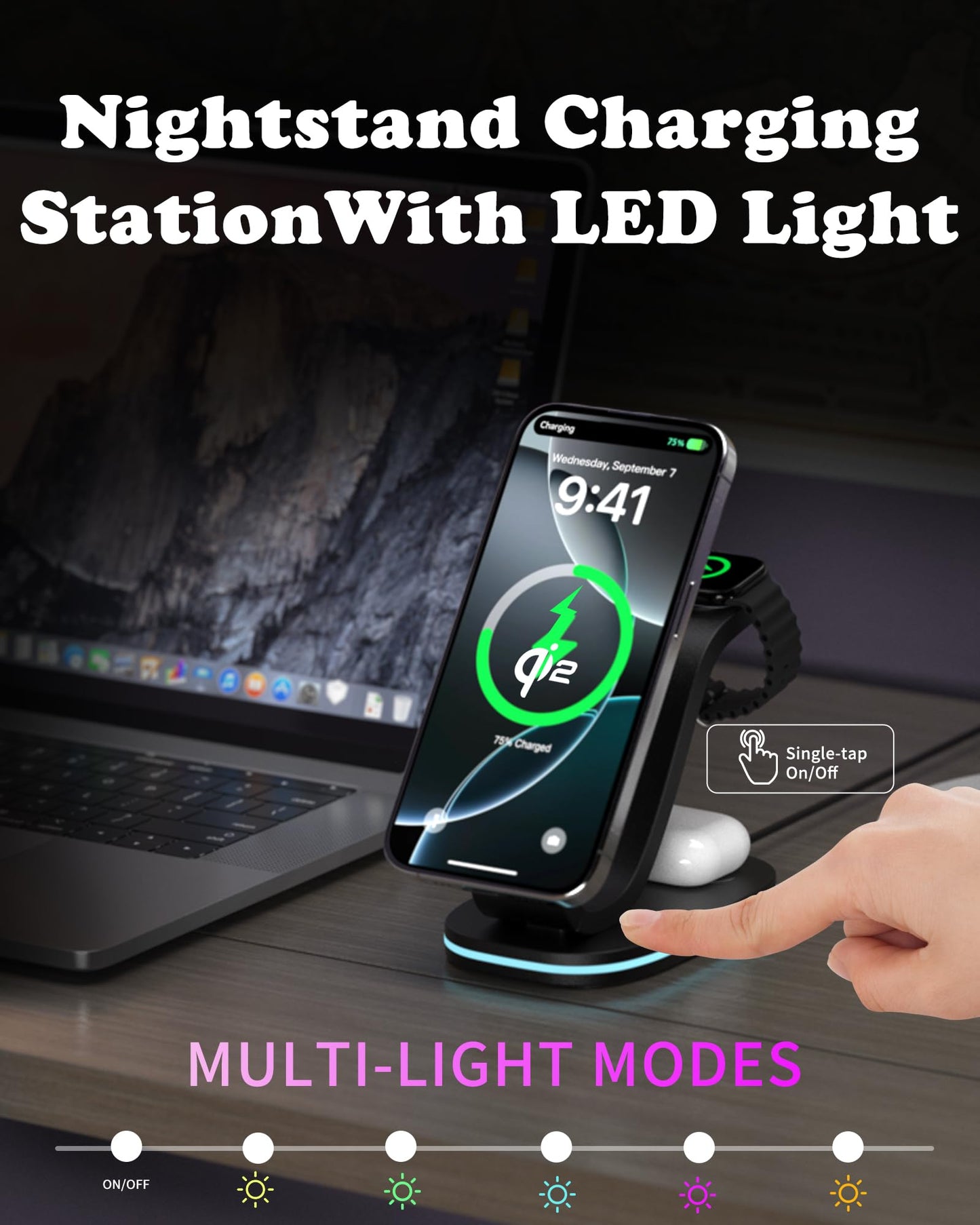 3 in 1 Wireless Charging Station for Apple Devices