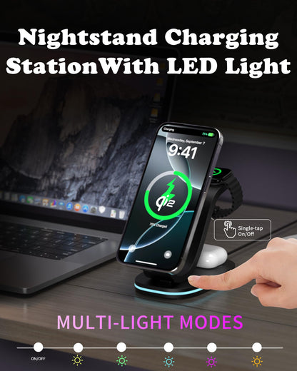 3 in 1 Wireless Charging Station for Apple Devices
