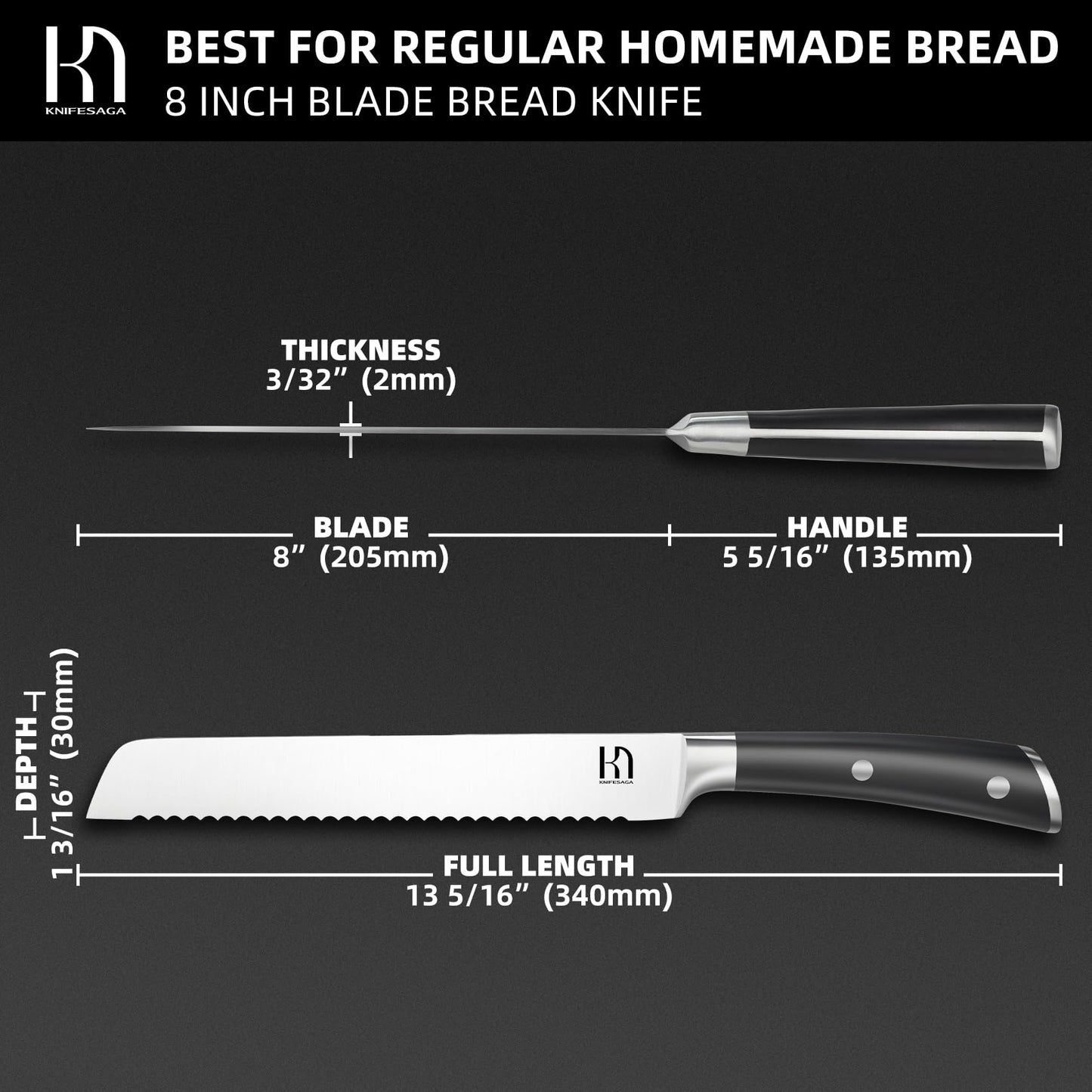 Serrated Bread Knife for Homemade Sourdough