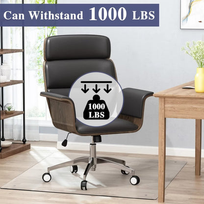 MIRUO Office Chair Mat for Carpet Desk Chair Mat Tempered Glass Floor Mat for Office Chair On Carpet Mat for Office Chair On Carpet (36" x 36" x 1/6", Transparent) (A-GE10018-USAM021)