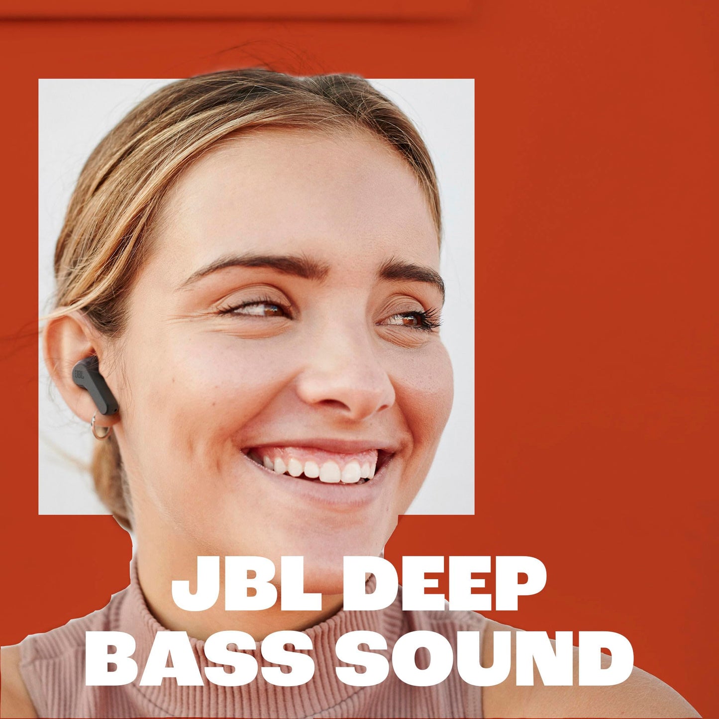 JBL Vibe Beam - True Wireless JBL Deep Bass Sound Earbuds, Bluetooth 5.2, Water & Dust Resistant, Hands-free call with VoiceAware, Up to 32 hours of battery life (White)