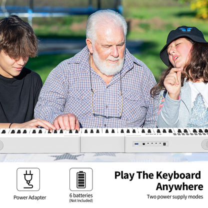 Digital Piano 88 Key Full Size Semi Weighted Electronic Keyboard Piano Set with Stand,Built-In Speakers,Electric Piano Keyboard with Sustain Pedal,Bluetooth,MIDI/USB/MP3 for Beginners Adults