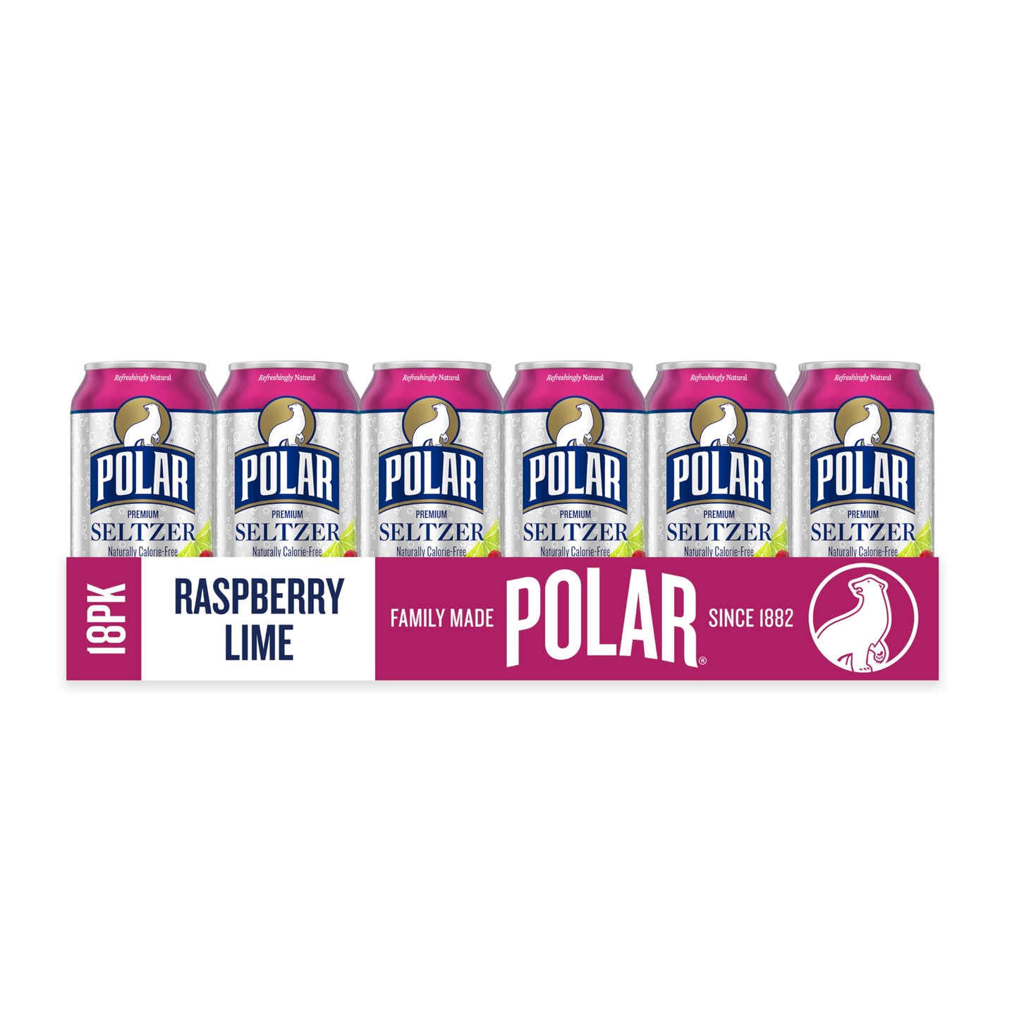 18 Pack Polar Seltzer Water Raspberry Lime