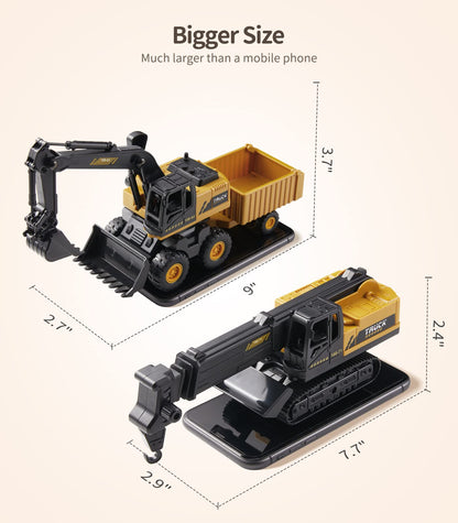 Geyiie Construction Crane Toys Trucks, Excavator Toys for Kids 3-5, Bulldozer Toys for Boys girls, Outdoor Play