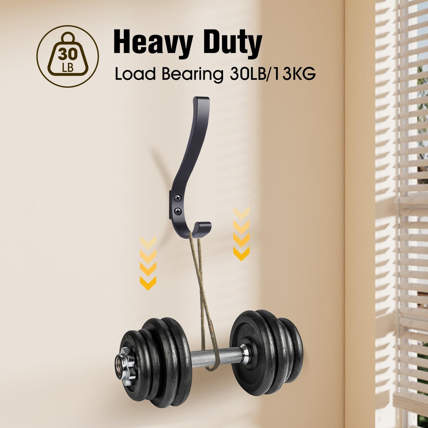 4 Pack Heavy Duty Wall Hooks for Hanging