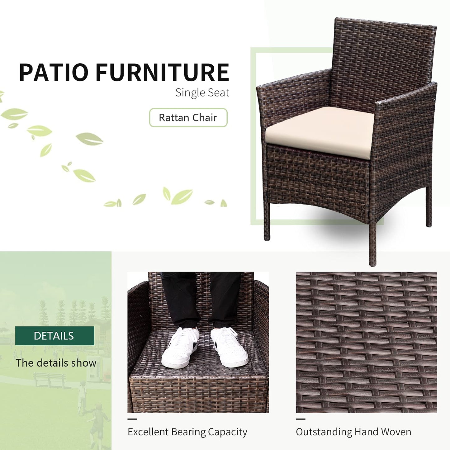 3-Piece Greesum Patio Furniture Set with Cushions
