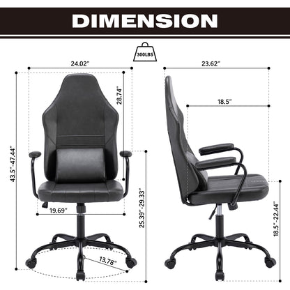 TUKAKA Executive Office Chair, Home Office Desk Chair, High Back Vintage Leather Desk Chair, 360° Swivel Computer Chair, Height Adjustable Tilt Vanity Task Chair for Office, Reading Meeting Room
