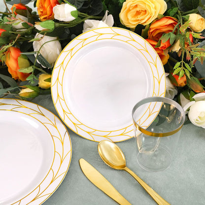 175 pcs Disposable Party Plates and Silverware Set
