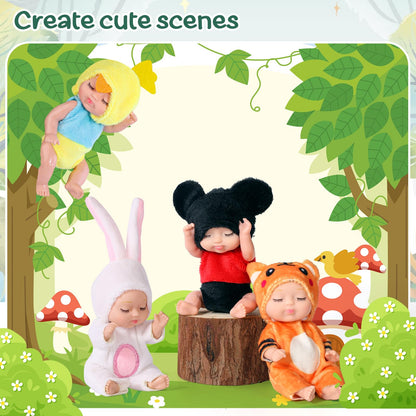6 Sets Mini Reborn Baby Dolls for Kids