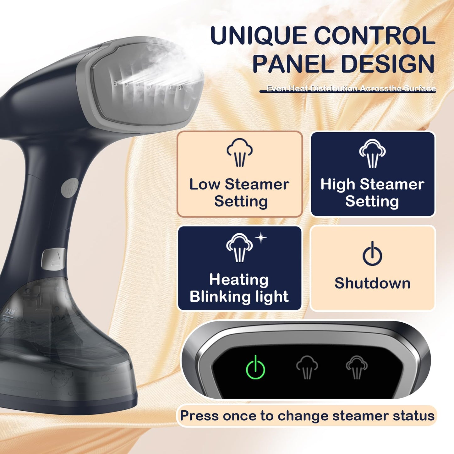BEAUTURAL Handheld Garment Steamer, 1500W Fast Heat