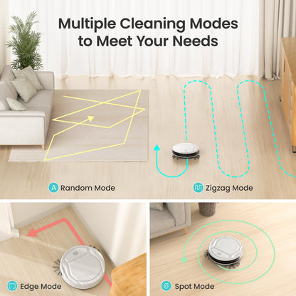 Lefant Robot Vacuum Cleaner, Strong Suction, 120 Mins Runtime, Slim, Low Noise, Automatic Self-Charging, Wi-Fi/App/Alexa Control, Ideal for Pet Hair Hard Floor and Daily Cleaning, M210