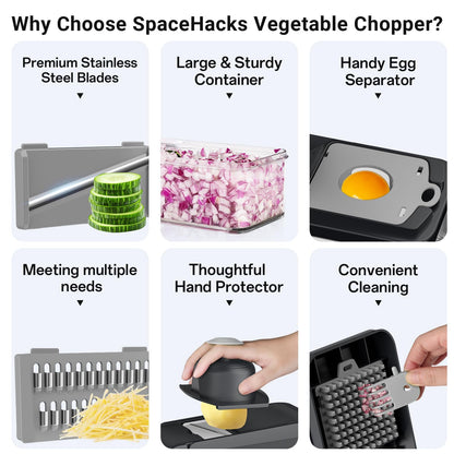 SpaceHacks 12-in-1 Vegetable Chopper with Blades