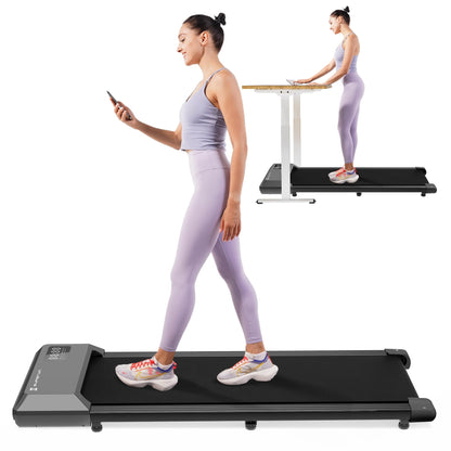 Superun 2 in 1 Walking Pad, Under Desk Walking Treadmill, 2.5 HP Treadmills with LED Display&Remote Control, 300 Lbs Capacity Portable Treadmill for Home&Office, Installation Free