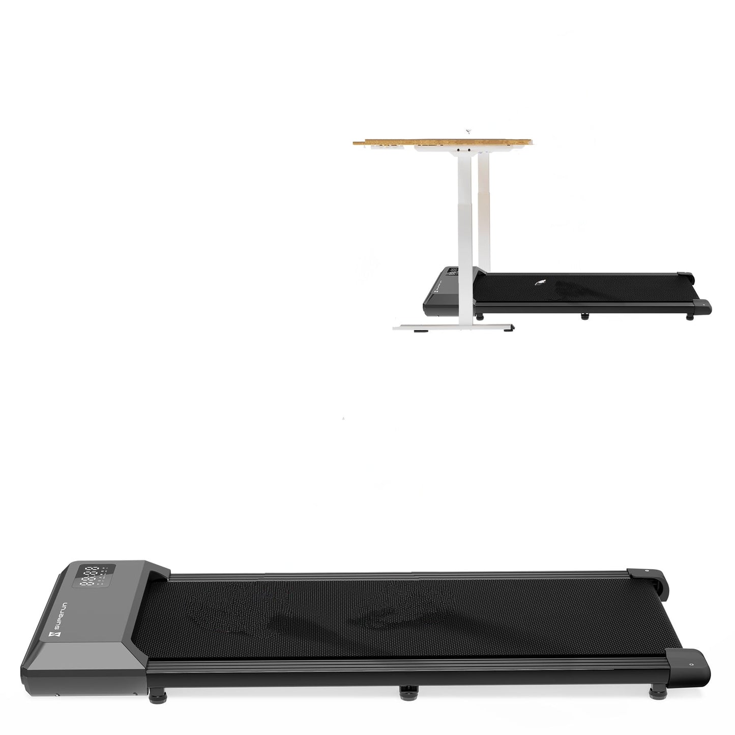 Superun 2 in 1 Walking Pad, Under Desk Walking Treadmill, 2.5 HP Treadmills with LED Display&Remote Control, 300 Lbs Capacity Portable Treadmill for Home&Office, Installation Free