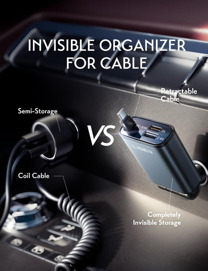 57W Retractable Car Charger by LISEN