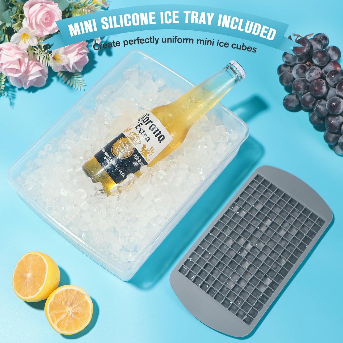 Ice Cube Tray Set with Lid and Scoop