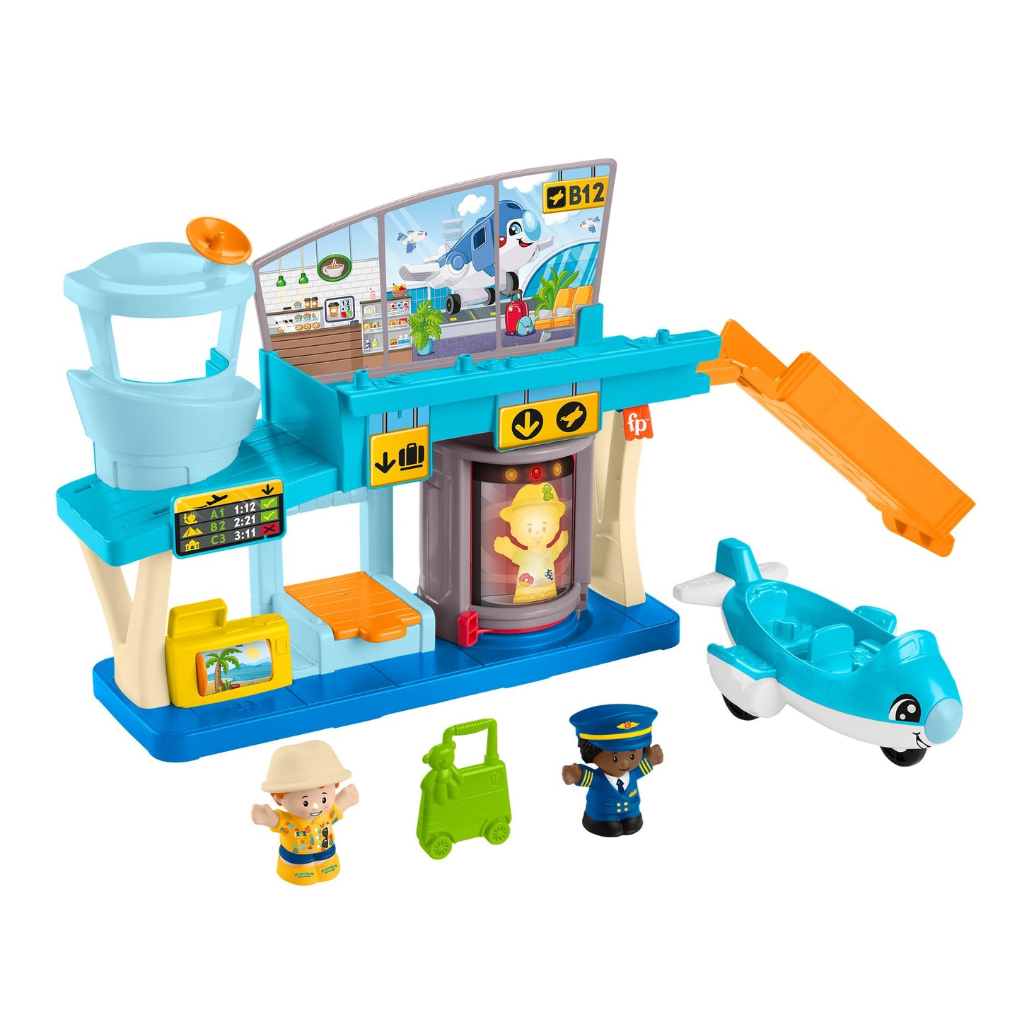 Fisher-Price Little People Toddler Toy Everyday Adventures Airport Playset with Airplane for Preschool Pretend Play Ages 1+ Years