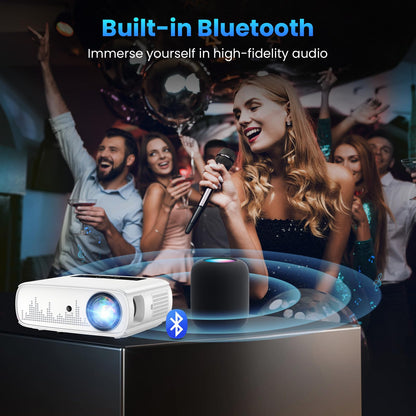 Groview 1080P WiFi Bluetooth Projector, 300'' Screen