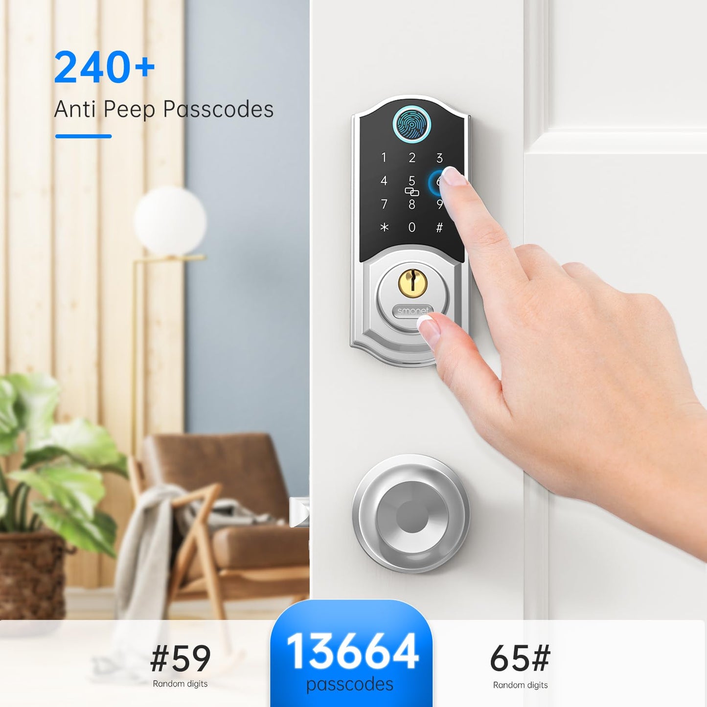 SMONET Keyless Entry Door Lock with Bluetooth