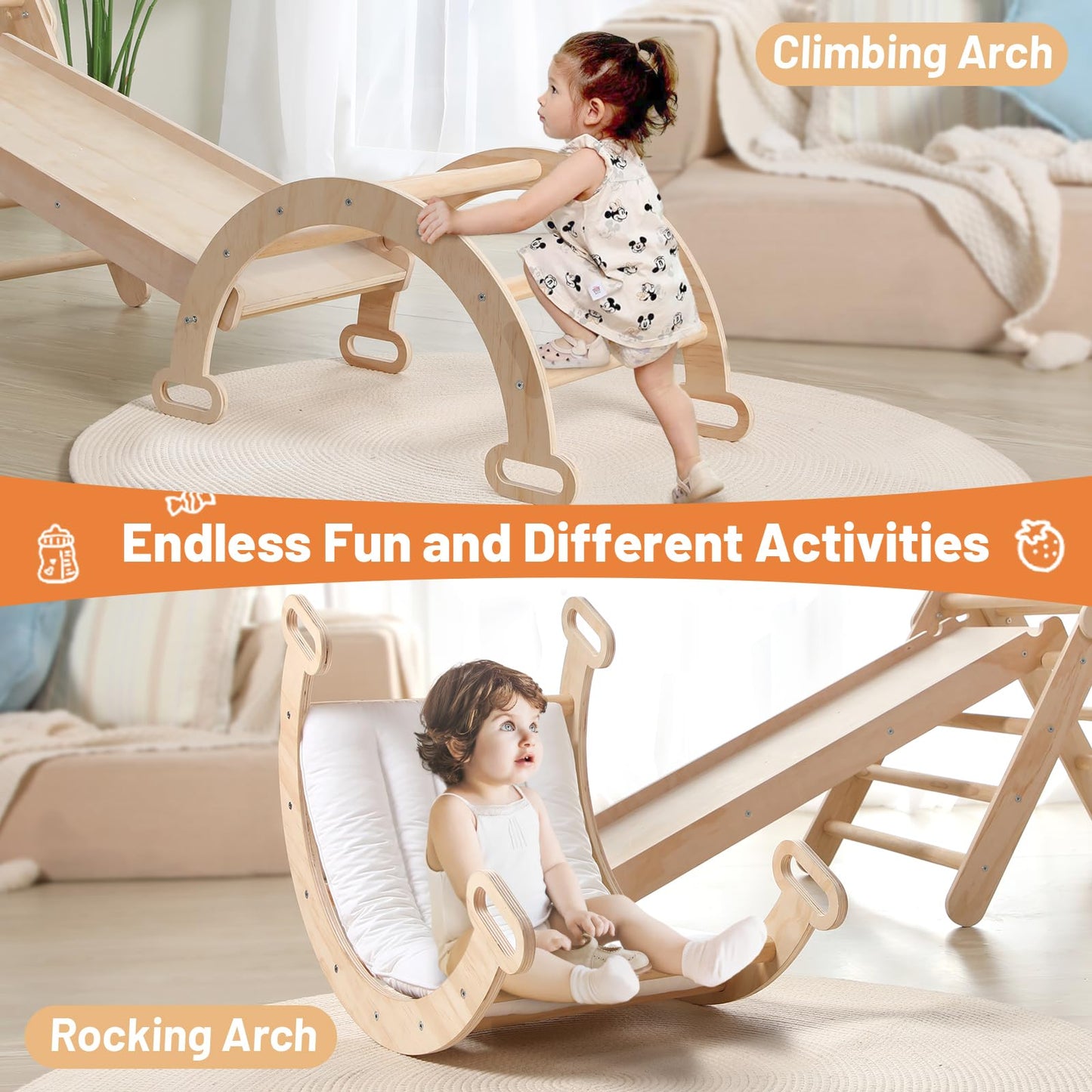 Wooden Climbing Triangle for Toddlers - Montessori Toys