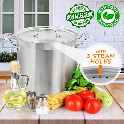 NutriChef 20 Quart Heavy-Duty Stockpot For Cooking