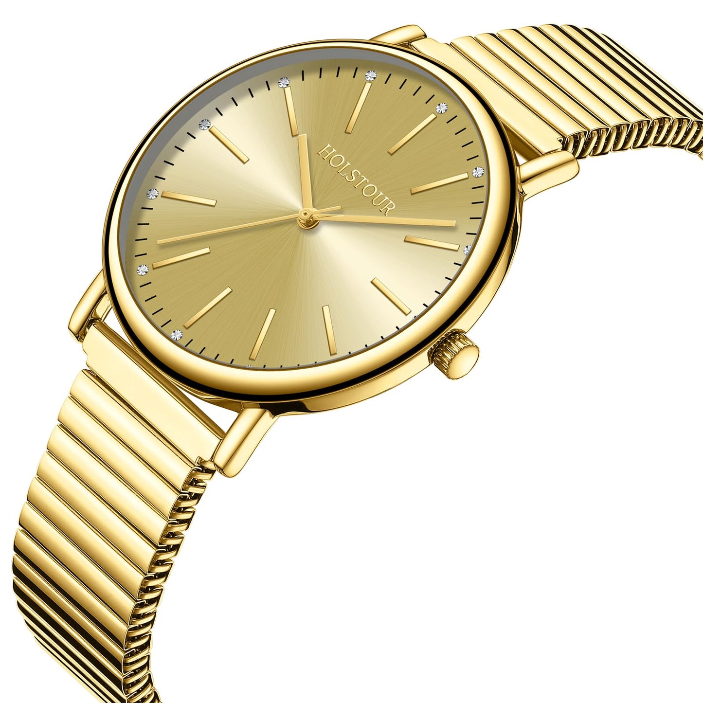Women’s Analog Watch with Expandable Stainless Steel Strap