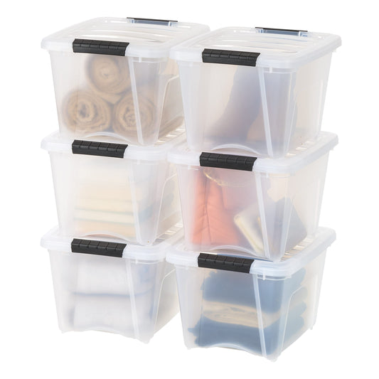 19 Qt IRIS Stackable Plastic Storage Bins, 6 Pack