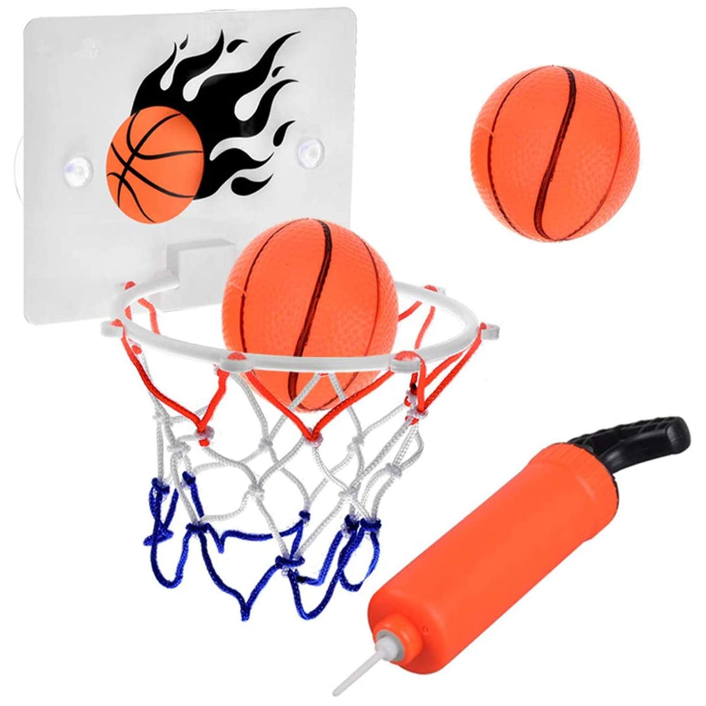 SEISSO Basketball Hoop Bath Toys for for Toddler, Kids Basketball Hoops for Game Sport, 2 Soft Ball & Pump, Upgrade Suction Cup