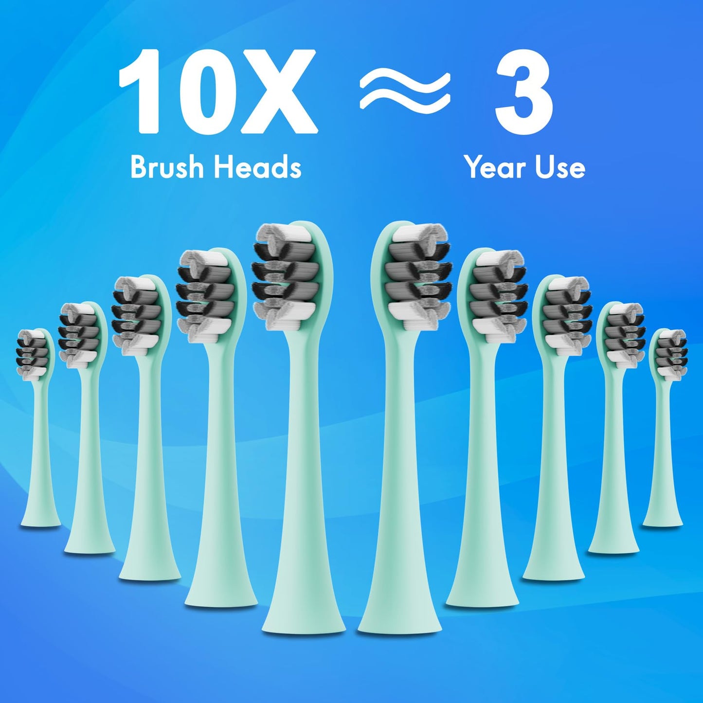Portable Electric Toothbrush with 10 Brush Heads